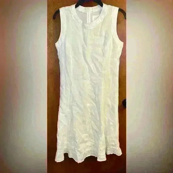 Malvin Hamburg-Germany Women’s White Linen Dress Size Large - Picture 1 of 4